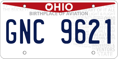 OH license plate GNC9621