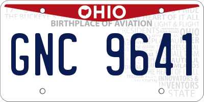 OH license plate GNC9641
