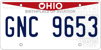 OH license plate GNC9653