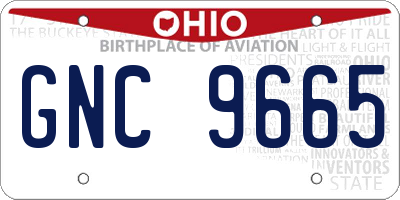 OH license plate GNC9665