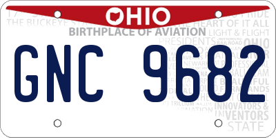 OH license plate GNC9682