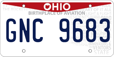 OH license plate GNC9683