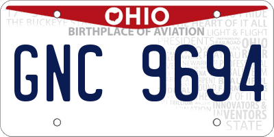 OH license plate GNC9694