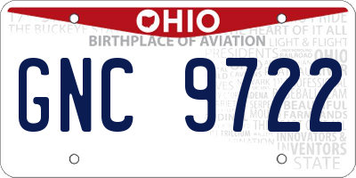 OH license plate GNC9722