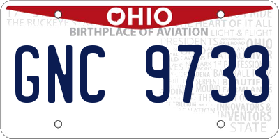 OH license plate GNC9733