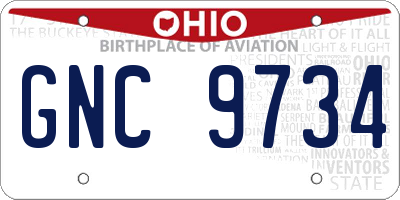OH license plate GNC9734