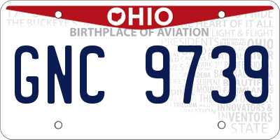 OH license plate GNC9739