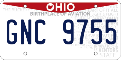 OH license plate GNC9755