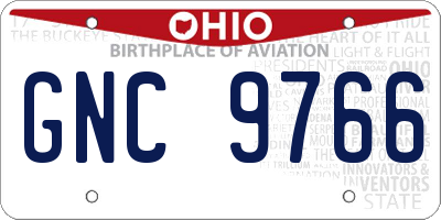 OH license plate GNC9766