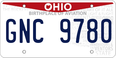 OH license plate GNC9780