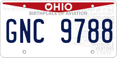 OH license plate GNC9788