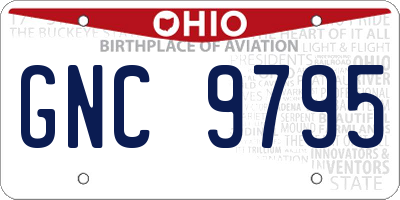 OH license plate GNC9795