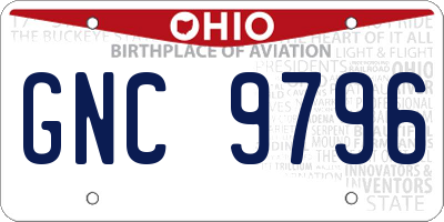 OH license plate GNC9796