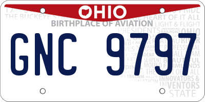 OH license plate GNC9797