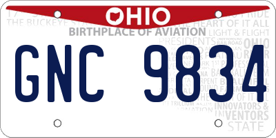 OH license plate GNC9834