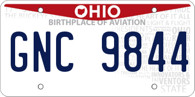 OH license plate GNC9844