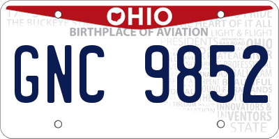 OH license plate GNC9852