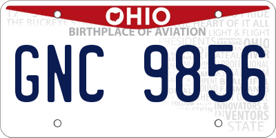 OH license plate GNC9856