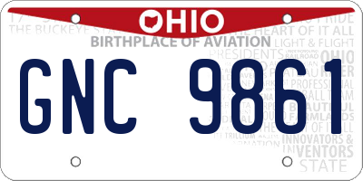 OH license plate GNC9861