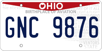OH license plate GNC9876