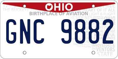 OH license plate GNC9882