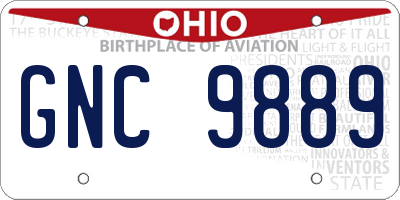 OH license plate GNC9889