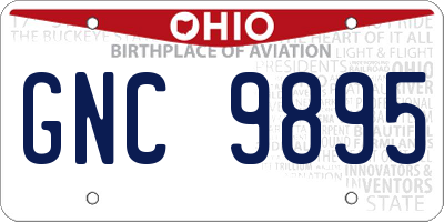 OH license plate GNC9895