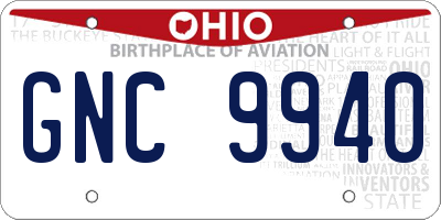 OH license plate GNC9940