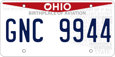 OH license plate GNC9944