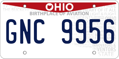 OH license plate GNC9956