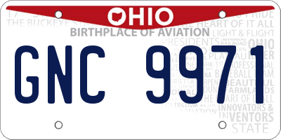 OH license plate GNC9971