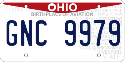 OH license plate GNC9979