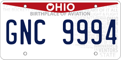 OH license plate GNC9994