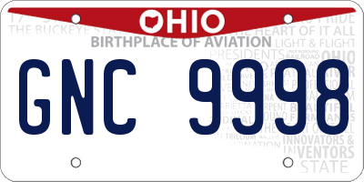 OH license plate GNC9998