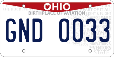 OH license plate GND0033