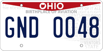 OH license plate GND0048