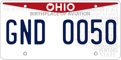 OH license plate GND0050