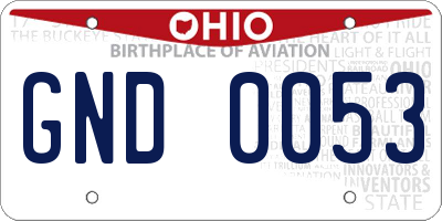 OH license plate GND0053