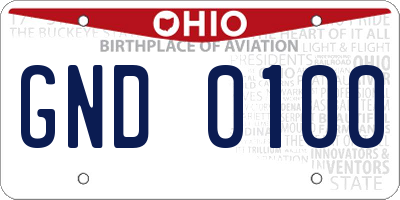 OH license plate GND0100