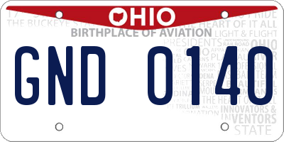 OH license plate GND0140