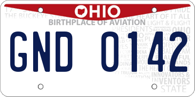 OH license plate GND0142