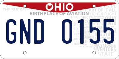 OH license plate GND0155