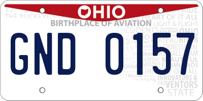 OH license plate GND0157
