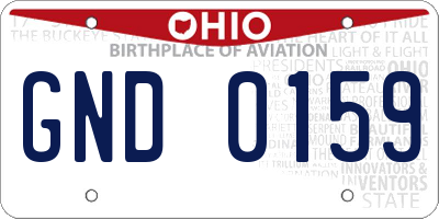 OH license plate GND0159