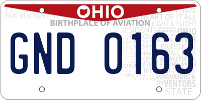 OH license plate GND0163
