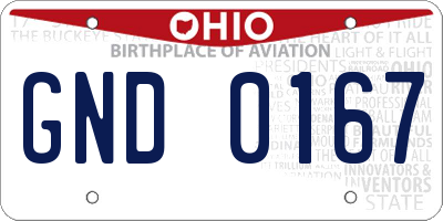OH license plate GND0167