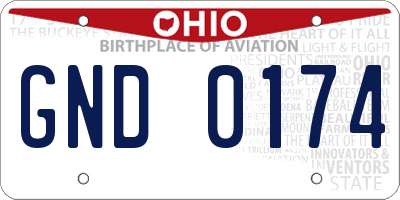 OH license plate GND0174