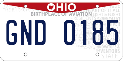 OH license plate GND0185