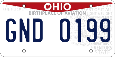 OH license plate GND0199