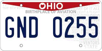 OH license plate GND0255